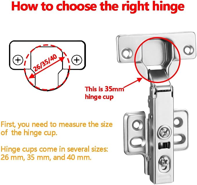 20pcs Full Overlay Cabinet Hinge Frameless Concealed Door Hinges European Soft Closing Four-Hole Mounting Plate Hinges Nickel Plated Finish