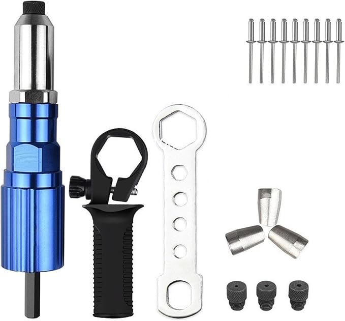 Electric Rivet Gun 2.4mm-4.8mm nut gun drill adapter Cordless riveting tool Insert Pull Tool(Set B)
