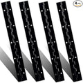 4Pcs 12'' Black Continuous & Piano Hinges, Heavy Duty Stainless Steel 304 Continuous Hinge with Hole for Mailbox, Wood Furniture Tool/Storage Boxes, Cabinets Door, Piano