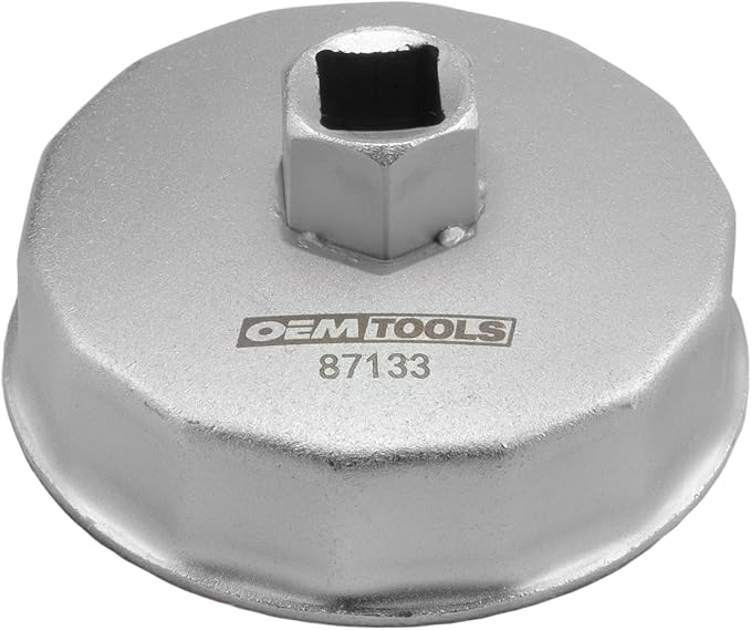 OEMTOOLS 87133 75.6 mm 14 Flute Oil Filter Wrench, Oil Filter Cap Wrench for 2.3L 4-Cylinder Engines, 1/2 Inch Drive Oil Cap Filter Wrench for Use with Mazda, Prevents Slippage
