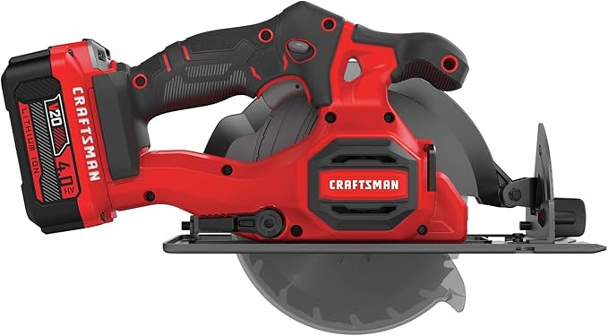 CRAFTSMAN V20 Cordless Circular Saw Kit, 6-1/2 inch, Battery and Charger Included (CMCS500M1)