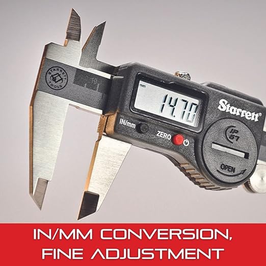 Starrett Stainless Steel Electronic Slide Caliper - 0-24" Range, .0005" Resolution, LCD Display, Fine Adjustment Thumb Wheel, in/mm Conversion - 799AZ-24/600
