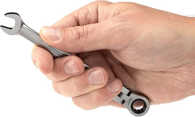 TEKTON 9 mm Flex Head Ratcheting Combination Wrench | WRC26409 | 12-Point
