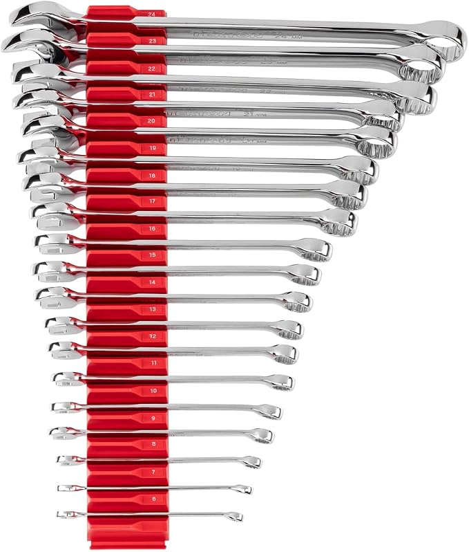 TEKTON Combination Wrench Set, 19-Piece | WCB95202 | (6 - 24 mm), Modular Organizers, Chrome Finish