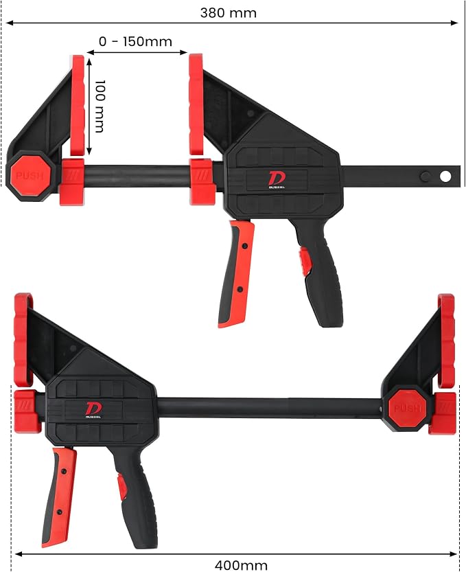 2-Pack 600lbs Clamping Force Bar Clamps For Woodworking，6 Inch Wood Clamp, Four Times Clamping Force of Standard Products, One Hand Heavy Duty Bar Clamps, Quick Grip Clamps for Carpentry