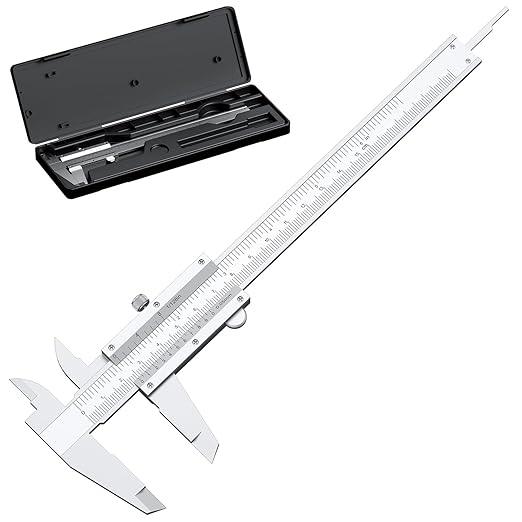 HDLNKAK Vernier Caliper 6 Inch, 6" Non Digital Caliper, 0-6Inch/0-150mm, 1/128 inch/0.05mm High Precision Caliper, Measuring Caliper Tool