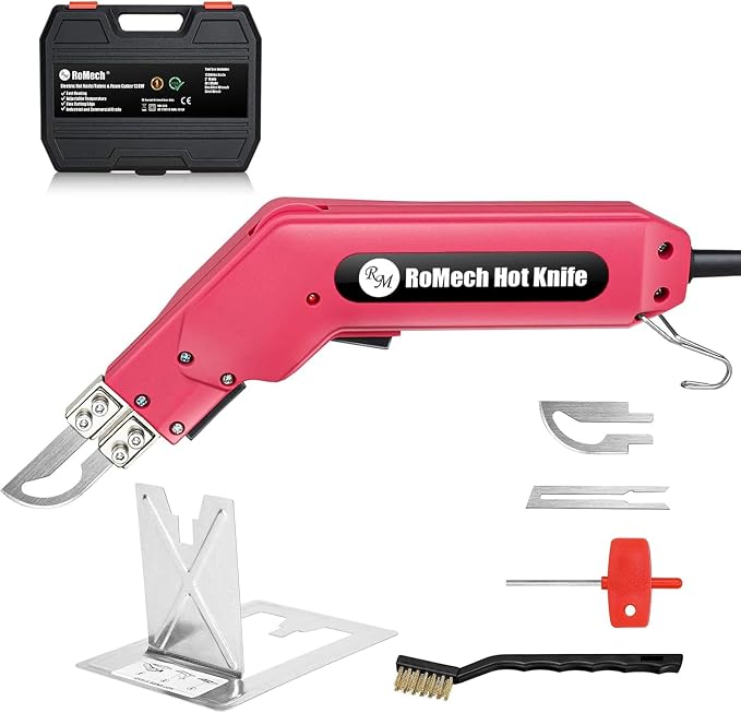ROMECH Hot Knife Foam Cutter, 120W Electric Foam Cutting Tool Kit with Blades & Heavy-Duty Case for EPS, XPS, EVA, EPP RM-008 (120W)