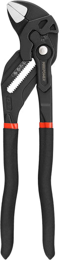 MAXPOWER 12-inch Pliers Wrench, 2.7-inch Jaw Opening, Smooth Parallel Jaws