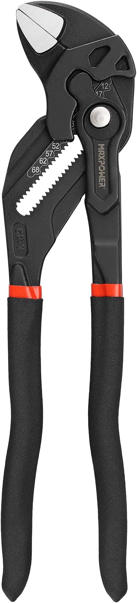 MAXPOWER 12-inch Pliers Wrench, 2.7-inch Jaw Opening, Smooth Parallel Jaws