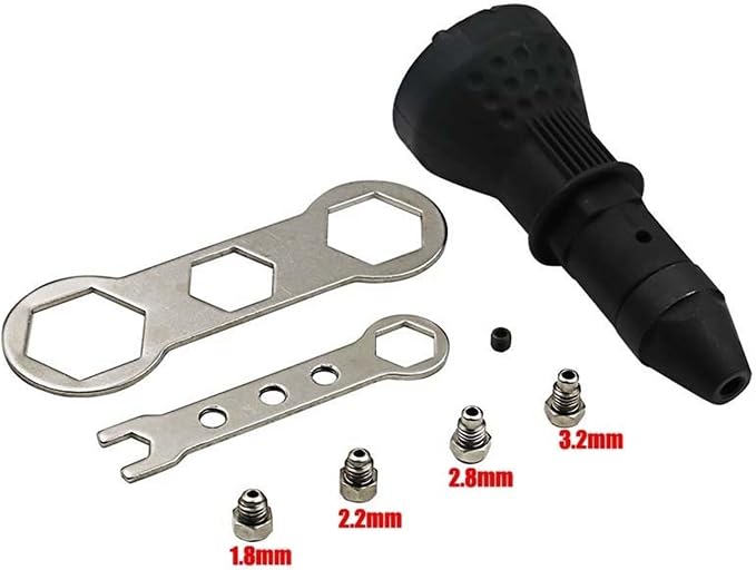 Electric Rivet Nut Gun Riveting Tool Cordless Riveting Drill Adapter Insert Nut Tool Riveting Drill Adapter (Color : Blue)