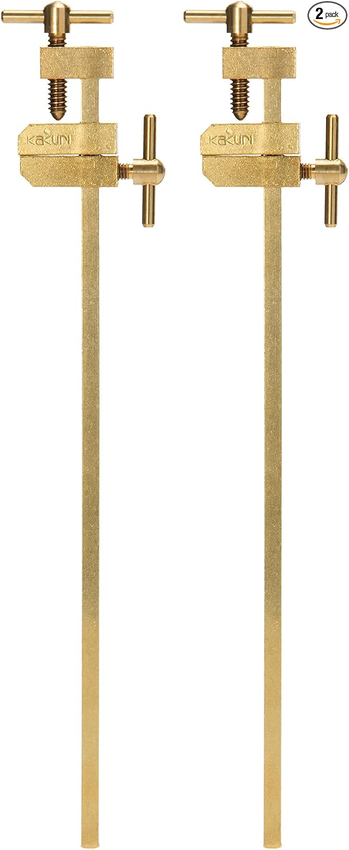 KAKURI Bar Clamps for Woodworking 6" HATAGANE Japanese Wood Clamps, Metal Parallel Clamps Tool Set 2 Pcs, Brass Gold, Made in JAPAN