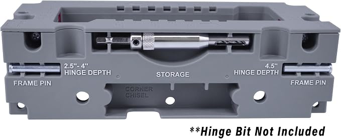 Milescraft 1229 HingeJigPLUS – Dual Clamping Door Hinge Jig Door Hinge Mortiser. Complete Hinge Installation Kit Rout Mortises from 2.5” to 4.5”. Strike and Latch Plates Included for Standard Doors
