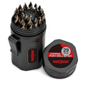 ANGELSWORD M35 Cobalt Stepped Point Tip Drill Bit,29 PCS(1/16"-1/2"), Titanium Coated Drill bit, for Steel, Cast Iron, Aluminum, Brass, Acrylics