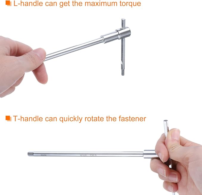 HARFINGTON 7pcs Sliding T-Handle Hex Key Wrench Set 2.5mm-10mm Metric 3-Way Free Sliding Handle Sleeves for Home Repair