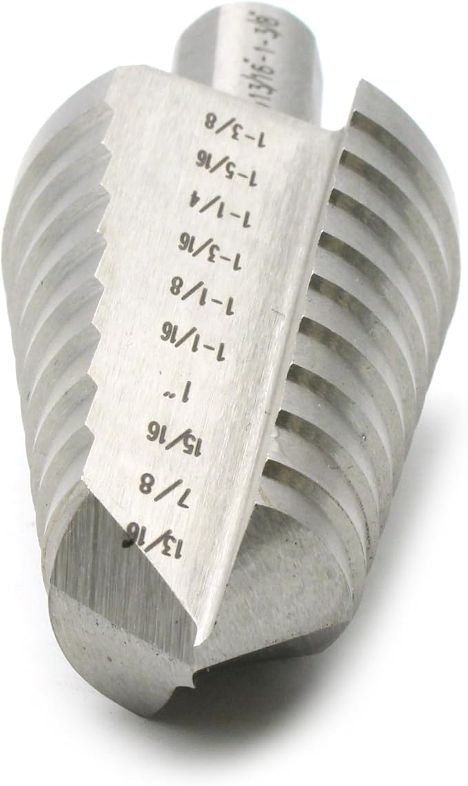 TEMO M35 Cobalt Double Straight Flute Step Drill Unibit, 10 Size From 13/16 Inch To 1-3/8 Inch, 1/2 Inch Shank
