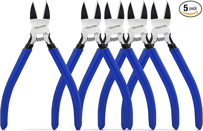 Wire Cutters for Jewelry Making - 5 Pack Wire Clippers for Crafting Artificial Flowers - Side Snips Cutter Electricians Dykes Cutter - Diagonal Flush Cut Pliers for Crafts Floral