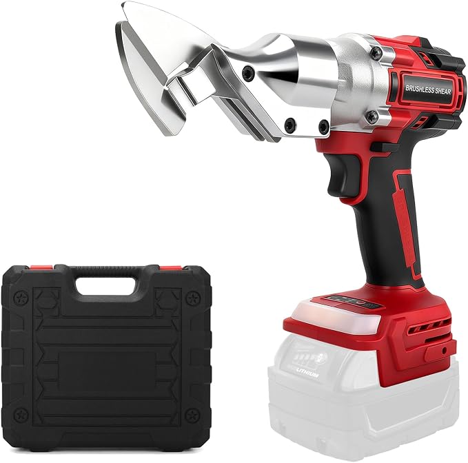 133 ft·lb High Torque Brushless Electric Metal Shears for Milwaukee 18V M18 Battery, 1600RPM Cordless Sheet Metal Power Cutter, 14 Gauge Cutting Capacity, Professional Bare Tool Only