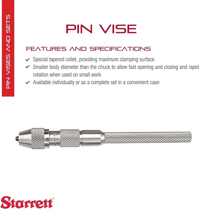 Starrett Pin Vise, .045 - .135" Range