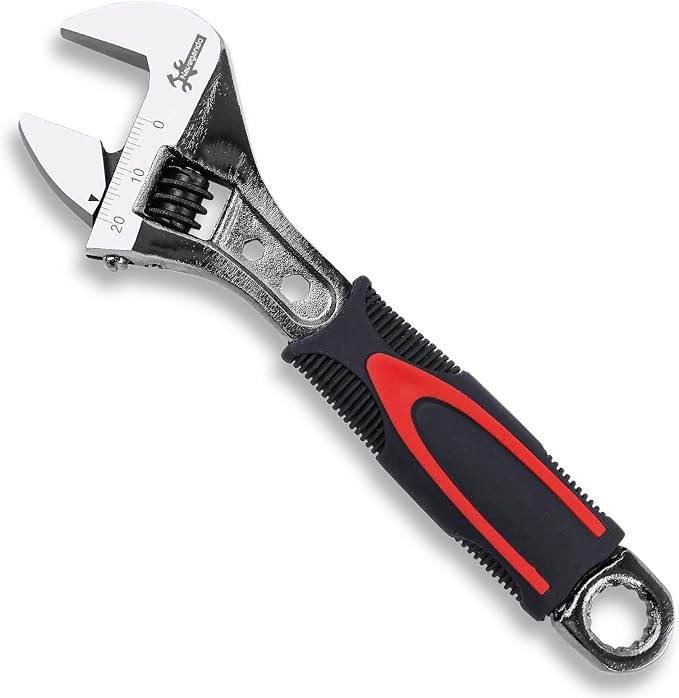 Navegando 6 Inch Adjustable Wrench (150mm), High Carbon Steel Wrench with Non-Slip Grip, 19mm Max Jaw Opening for Plumbing, Bicycle & Home Repair
