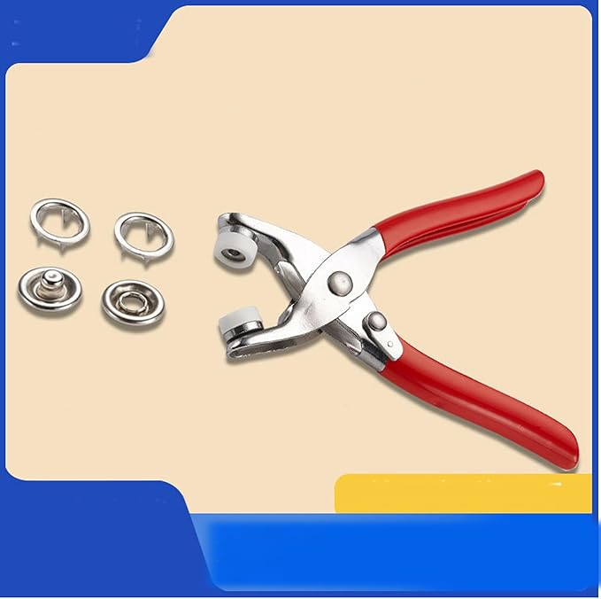 100 Sets Metal Snap Button Kit, Five Claw Buckle Tool Set with Fastener Pliers Press Tool for DIY Crafts, Clothes, Hats, Sewing (Silver, 9.5mm) YIGUANXIN