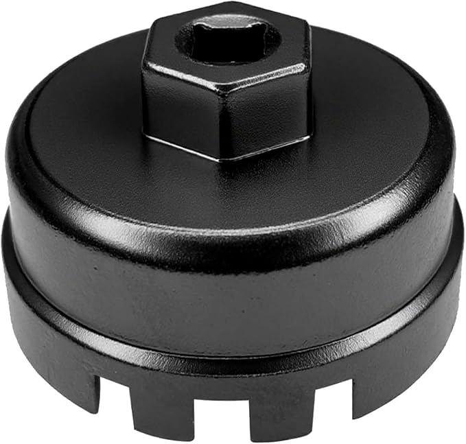 64mm Oil Filter Wrench for Toyota RAV4, 4 Runner, Corolla, Highlander Prius, Lexus, 14 Flutes/6 Slots Oil Filter Cap Wrenches Removal Tool Socket Fits 2.5-5.7L Engine, Car Accessories