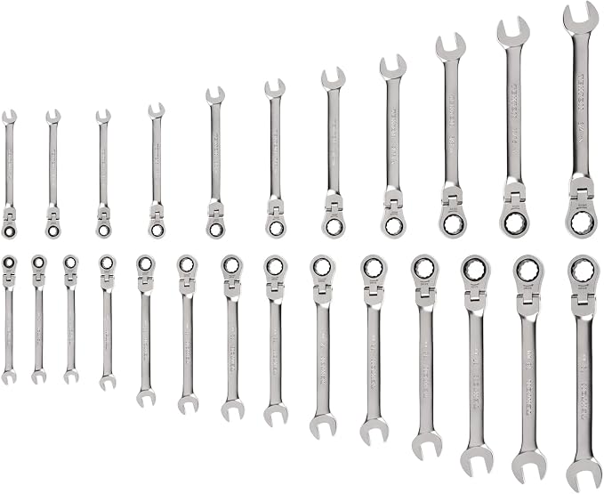 TEKTON Flex Head Ratcheting Combination Wrench Set, 25-Piece | WRC95004