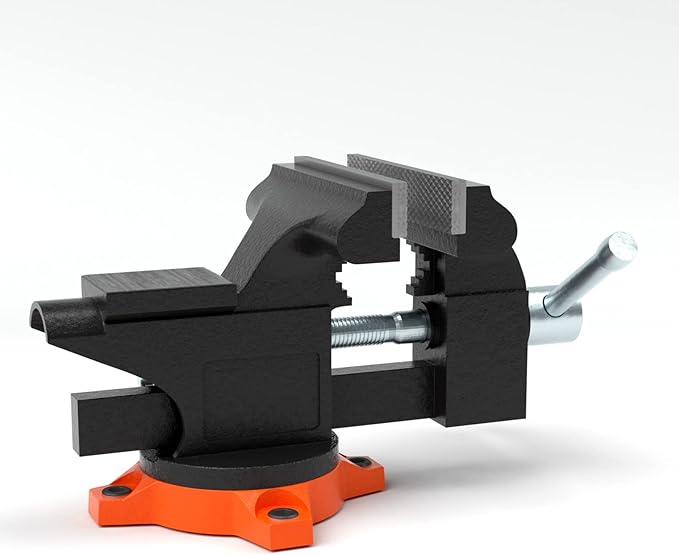 VEVOR Bench Vise, 4.5-inch Jaw Width 3.3-inch Jaw Opening, 240-Degree Swivel Locking Base Multipurpose Vise w/Anvil, Heavy Duty Cast Iron Workbench Vise w/Bolts & Nuts, for Drilling, Pipe Cutting