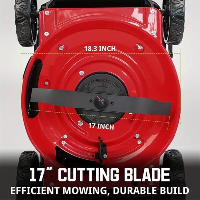 Electric Lawn Mower, 40V Cordless Mower with 4.0Ah Battery & Charge, 17 Inch Lawn Mower,Quiet, Lightweight, Foldable Handles