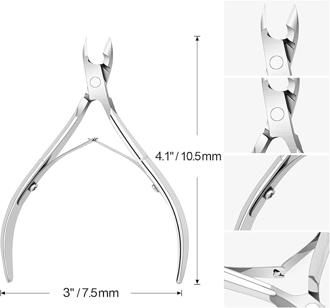 4 Packs Cuticle Nipper & Nail Trimmer, Premium Stainless Steel Cuticle Trimmer for Manicure & Pedicure at Home/Spa/Salon [Silver]