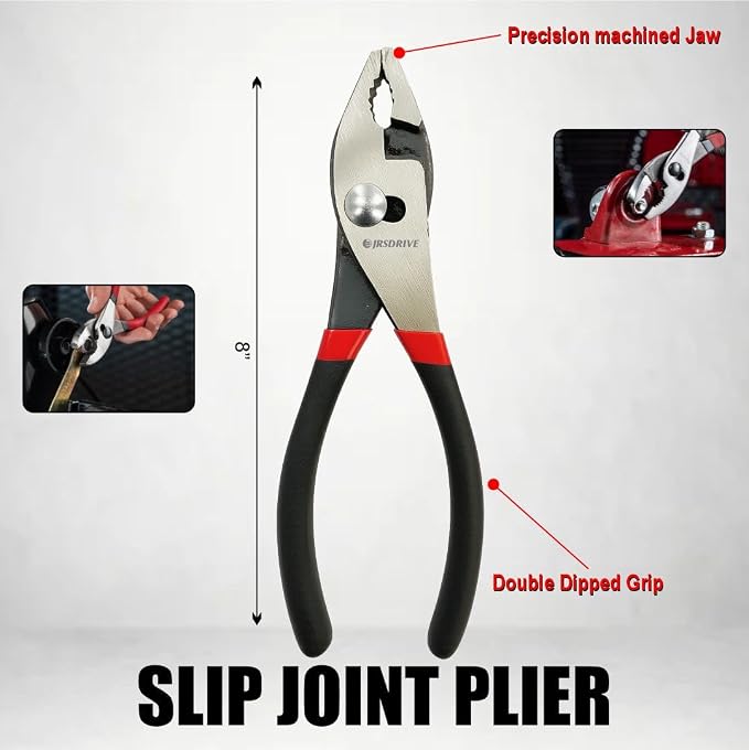 6-Piece Pliers Set 6–10 Inch Groove Joint, Long Nose, Slip Joint, Linesman & Diagonal Cutting Pliers Heavy-Duty Chrome Vanadium Steel Tools for DIY, Home Repair & Professional Use E-2011