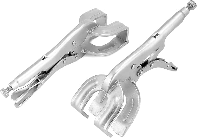 QWORK 9" Locking Pliers, 2 Pack Metal Welding Clamp, Quick-lock Release for Easy Removal