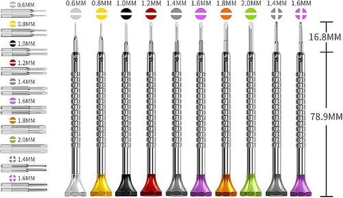 10 pcs Precision Slotted And Phillips Watch Screwdriver Set Different Sizes With 20 Extra Replace Blades Watchmaker Screwdriver Set for Watch,Jewelry,Eyeglass，The Best Gift for Dad