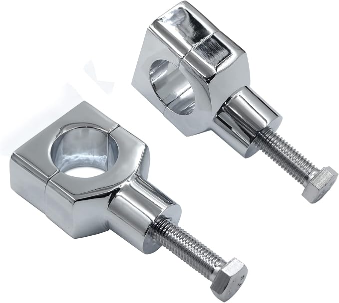 HongK- Chrome 1.25" Motorcycle 31.25mm Handlebar Riser Clamp Compatible with H-D Cruisers Choppers [P/N: MT030-008-1.25"]
