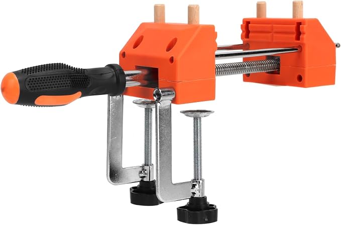 FTVOGUE Home Vise ABS and Stainless Steel Universal Bench Clamp Small Table Workbench Vise for Woodworking 3 in 1 Clamping Support with Wood Pins for Home DIY Users