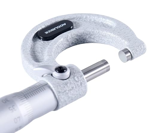 Accusize Industrial Tools Outside Micrometer, 0-25mm, EG00-0025 | 0-25mm, Ultra-Precision, Carbide Tipped, M-Type, Resolution 0.01mm, Ratchet Friction Thimble, Solid Storage Case