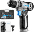 DEKOPRO 8V Cordless Drill Set, Power Drill with 3/8"Keyless Chuck, 13pcs Acessories, Built-in LED, Type-C Charge Cable, Electric Drill Set for Men and Women