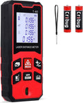 196Ft/60M Laser Distance Meter, ±1/16 Inch High Accuracy Laser Measurement Tool with Backlit LCD Display, Pythagorean/Area/Volume Calculation Mode, M/in/Ft Units, Bubble Level, Durable Design
