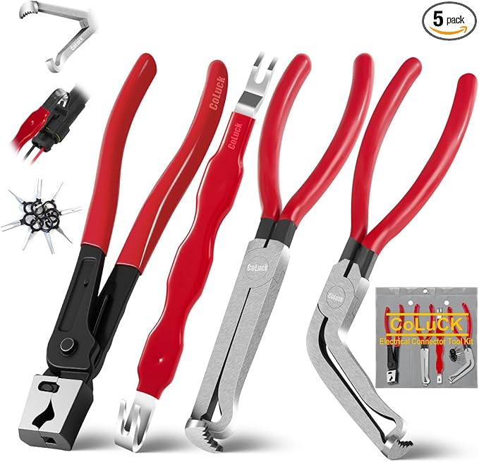 5Pcs Electrical Disconnect Pliers for Cars, Hose Clamp Pliers Connector Removal Tool Disconnect Tool and Connector Separator with terminal removal tool kit Automotive Electrical Tools Automotive Tools