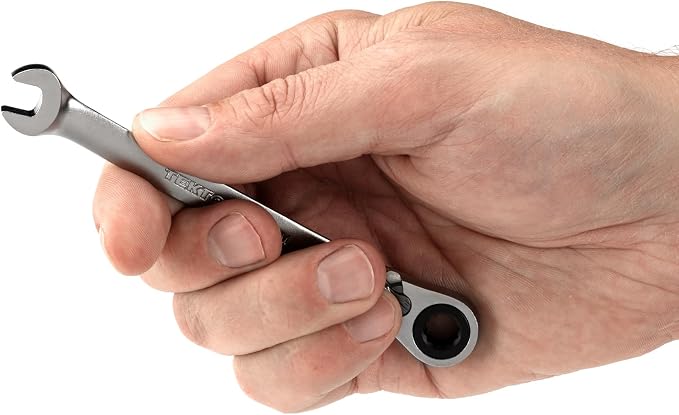 TEKTON 9/32 Inch Reversible Ratcheting Combination Wrench | WRC23307 | 12-Point, Satin Chrome Finish
