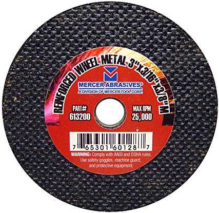 Mercer Industries 613200-3" x 3/16" x 3/8" Cut-Off Wheels for Metal (25pack)