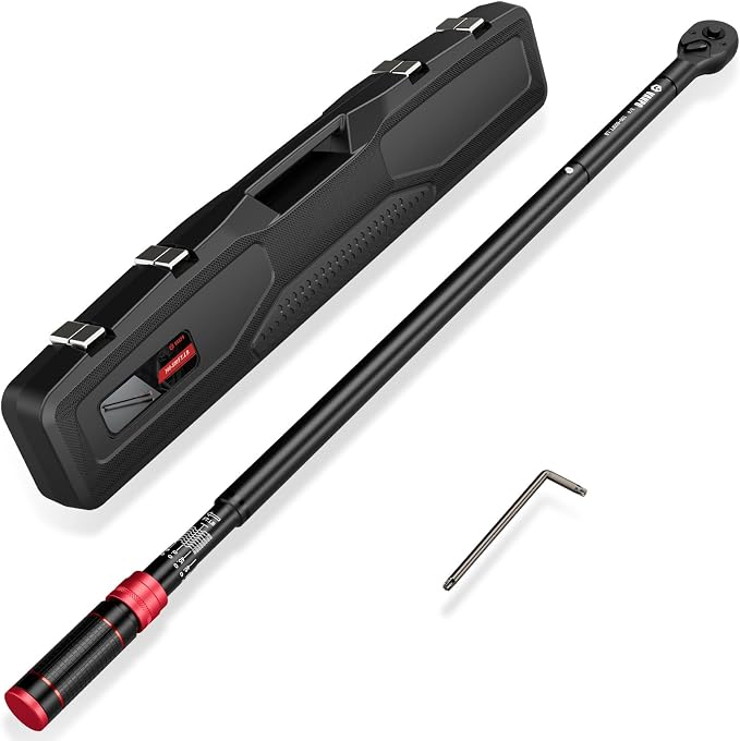 VANPO 3/4-inch Drive Click Torque Wrench, 100-800Ft-Lb, for Car, Truck | 135.5-1084Nm,48.03'' Length, Dual-Direction,48-Tooth, Heavy Duty Torque Wrench Set with a Hex Key for Tractor