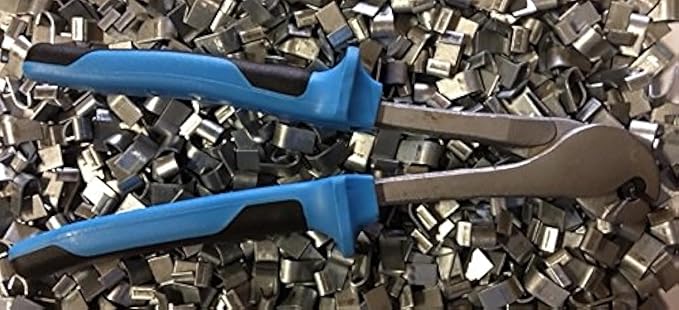 RNL RabbitNippLes J-Clip Pliers + 2 LBS J-Clips, Comfort Blue Handle