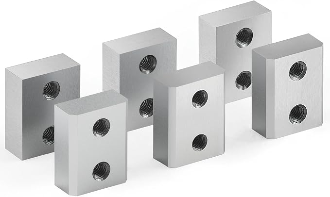 VEVOR Electric Rebar Cutter Replacement Blades 6 PCS 16mm(5/8 Inch) - HRC58-60 Hard Jaw Blades with 12 Hex Screws & Spring Washers, Fit RC-16