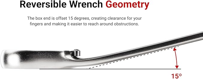 TEKTON 11/16 Inch Reversible Ratcheting Combination Wrench | WRC23317 | 12-Point, Satin Chrome Finish