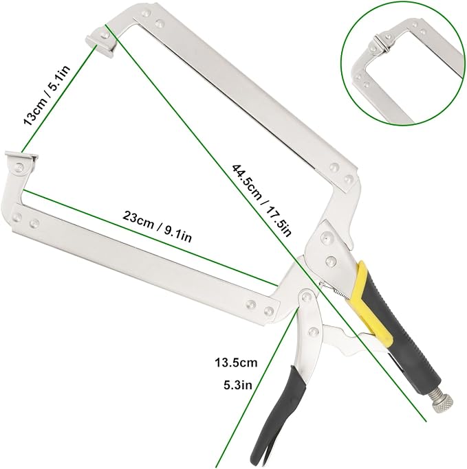 4 Pack 18 Inch C Clamp Locking Pliers with Swivel Pads, 18 Inch Heavy Duty C Clamp Welding Pliers for Woodworking and Home Improvement