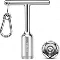 EVRBUL 13/16" Deep Socket T-Handle Penta Wrench, 630 Stainless Steel Penta Socket Lineman Wrench for Pad-Mounted Transformer Penta Head Bolt, Secondary Pedestal, Water Meter Pit Cover & Curb Box Key