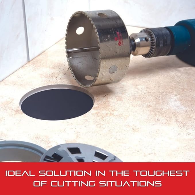 Starrett Diamond Grit Hole Saw 4" Dia, 1-5/8" Cutting Depth | Ideal For Drilling Small Diameter Holes, 4 In Diameter, 5/8-18 Thread Size, XA2/XA10 Arbor Type, Silver, KD0400-N