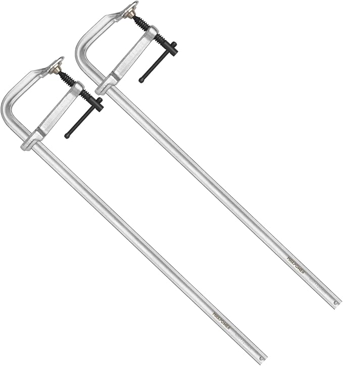 MAXPOWER 24-inch F Clamp, 4-3/4" Throat, Forged Full Steel Bar Clamp