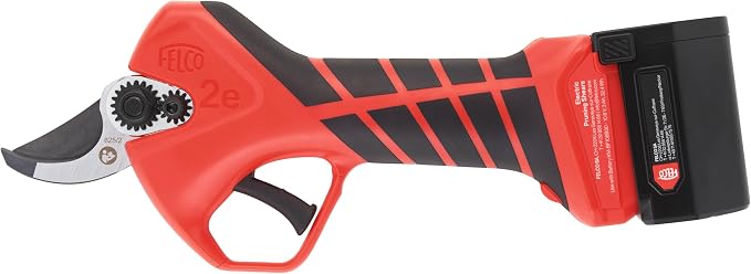 FELCO 2e Electric Pruning Shears with Cut Shield Safety, F-Tech Coated Blade, 10.8V Lithium Battery – Professional Cordless Garden Pruner