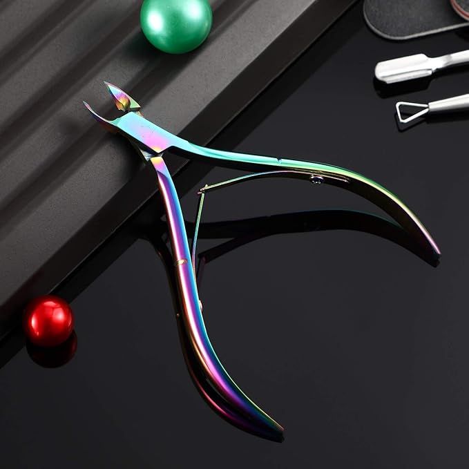 Mudder 3 Packs Cuticle Trimmer Nippers Cutter Tool Stainless Steel Nail Cuticle Scissors Remover with Pointed Blade Scissors Pedicure Manicure Tool for Fingernails and Toenails Nails Care